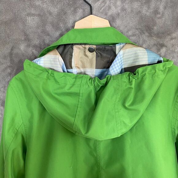 Lands End Womens Chore Coat Size Medium Kelly Green Mid Weight Barn Jacket Hood - Picture 9 of 14